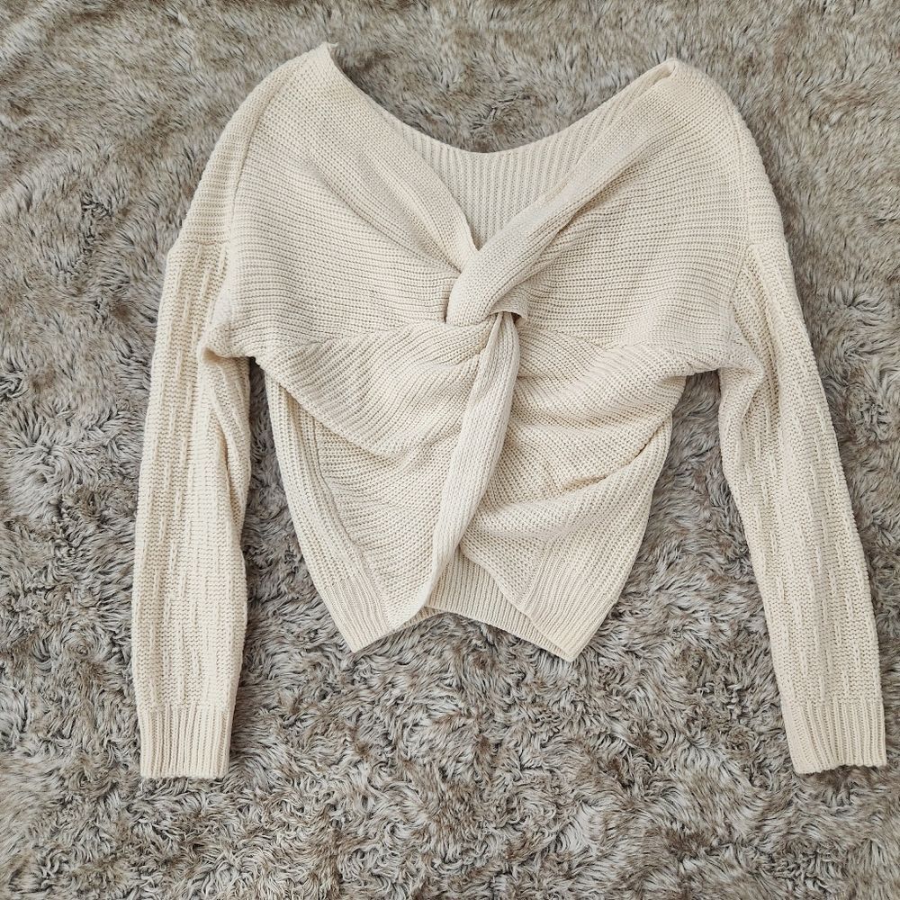 Main‎ Strip Long Sleeve Knit Reversible Twist Sweater Size Medium